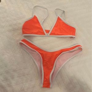 Bright orange bikini